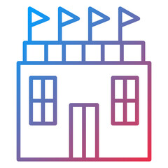 Rugby Stadium Icon Style