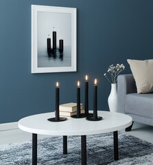 Candles on a Coffee Table in a Modern Living Room