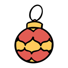 手書き　クリスマスの丸いオーナメント