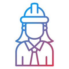 Female Engineer Icon Style