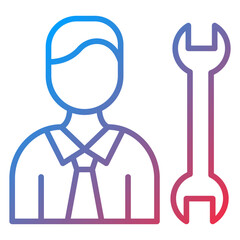 Worker Male Icon Style