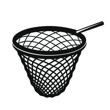 recommend clip art: Fishing net equipment vector silhouette