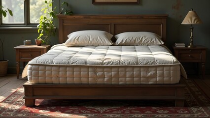 Dirty Old Bed Mattress With Yellow Stains in the bedroom