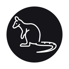 Wallabies black line illustration. Animals of Australia.