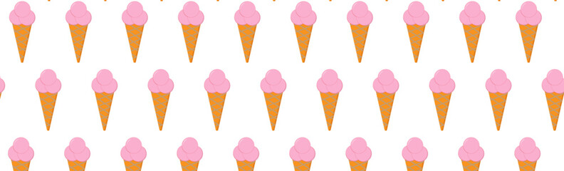 ice cream cone pattern on transparent background