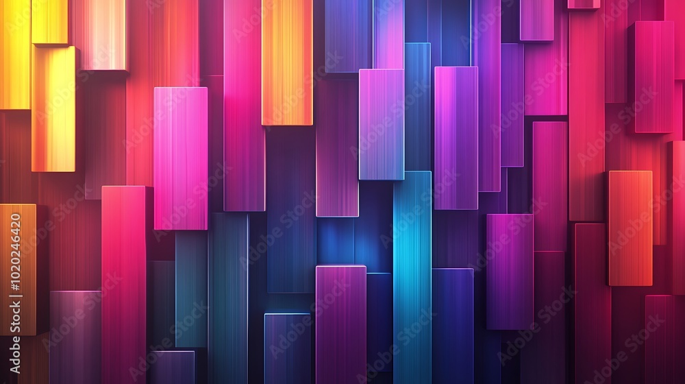 Aufkleber abstract background of colorful vertical rectangles.