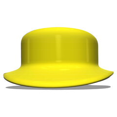 Fototapeta premium Yellow Glossy Bucket Hat 3D