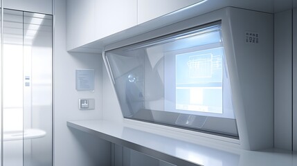 33. A fume hood with a touchscreen interface for user control