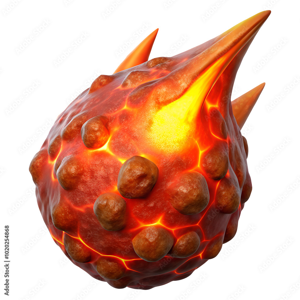 Wall mural a glowing meteor with a tail of red hot flames 3d render icons in cartoon plastic style minimal isol