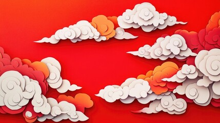 Red backdrop featuring clouds Cloudy red background