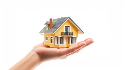 House model on the grass real estate background wallpaper