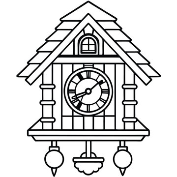 recommend clip art: Germany cuckoo clock vector silhouette