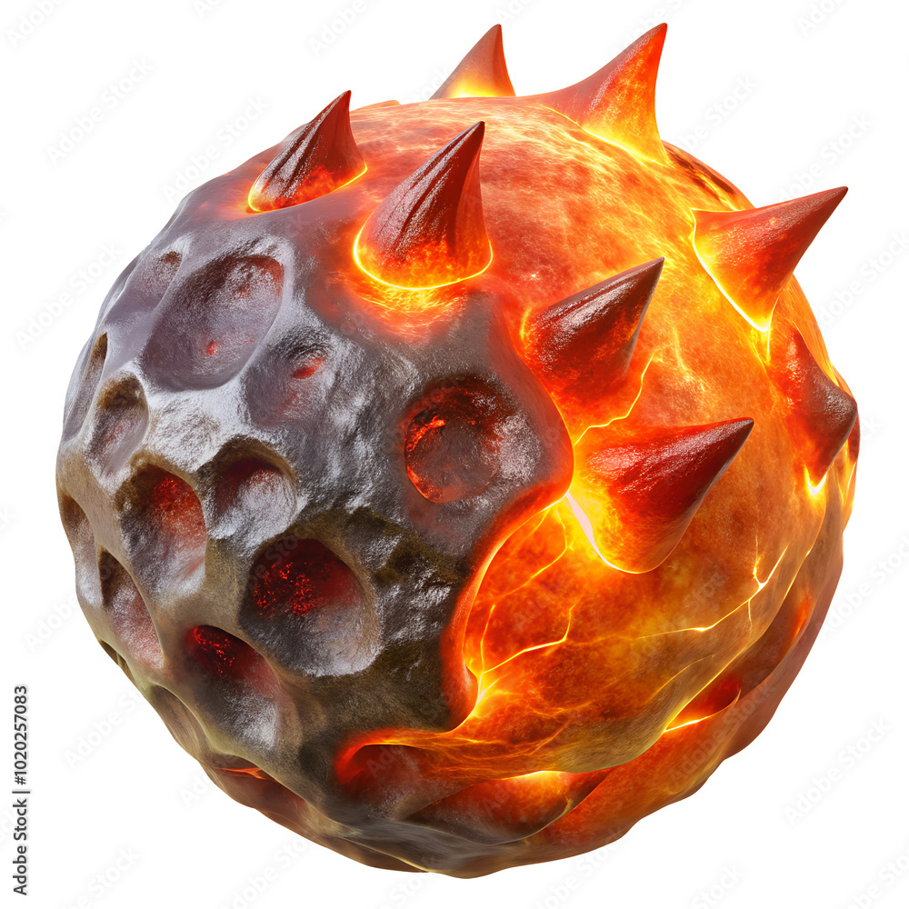 Wall mural a glowing meteor with a tail of red hot flames 3d render icons in cartoon plastic style minimal isol