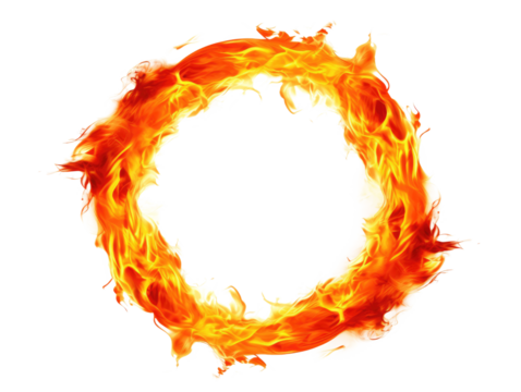 fire ring isolated on white or transparent png