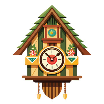 recommend clip art: Germany cuckoo clock vector illustration isolated on a white background