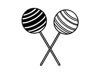 Round lollipop silhouette vector illustration 