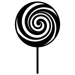 Round lollipop silhouette vector illustration 