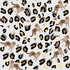 WILD ANIMAL PATTERN VECTOR DESIGNS CARPET FABRIC TEXTILE VECTOR PATTERN