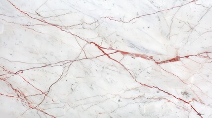 Elegant white marble adorned with striking red and grey veins, offering a luxurious texture perfect for skin tiles or upscale wallpaper designs, exuding bold sophistication and style.