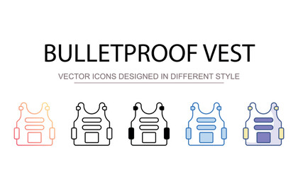 Bulletproof Vest icon design with white background stock illustration