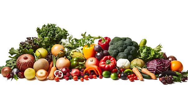 vegetable and fruits photo or illustrator on white background