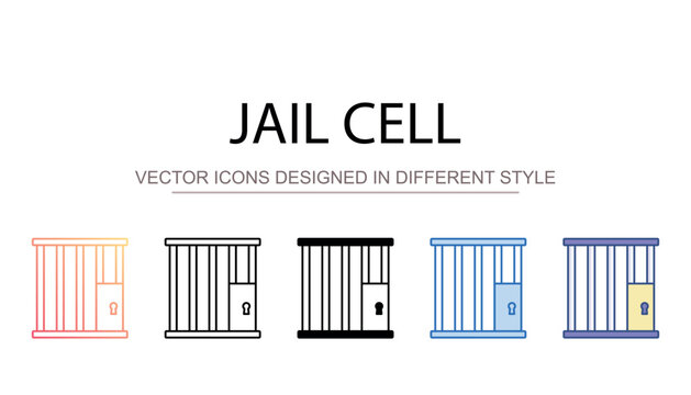 Jail Cell icon design with white background stock illustration