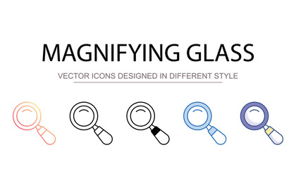 Magnifying Glass icon design with white background stock illustration
