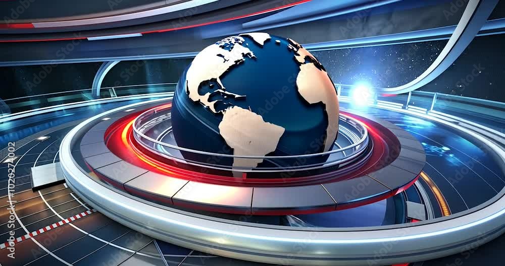 Poster breaking news template intro for tv broadcast news show program with 3d breaking news text and badge