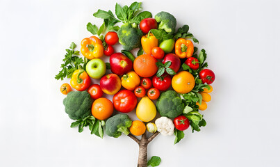 vegetable and fruits photo or illustrator on white background