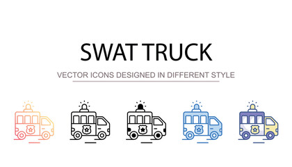 SWAT Truck icon design with white background stock illustration