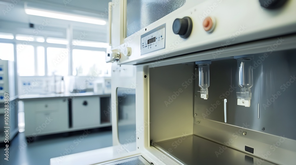 Wall mural 133. a detailed view of a fume hood is control panel and settings