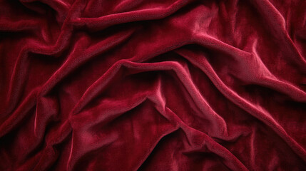 Obraz premium Luxurious red velvet fabric texture with rich folds
