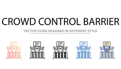 Fototapeta premium Crowd Control Barrier icon design with white background stock illustration