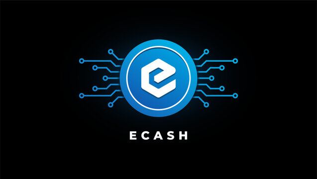 eCash (XEC) cryptocurrency logo vector illustration for background or banner.