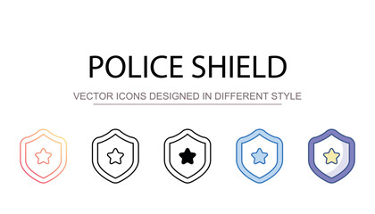 Police Shield icon design with white background stock illustration