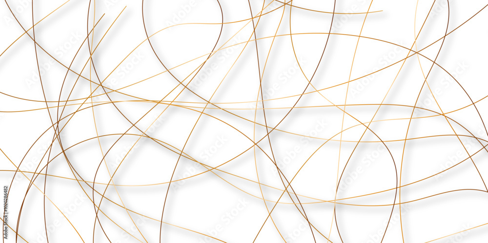 Leinwandbilder White abstract background with golden diagonal lines and shadows. modern random pattern line stroke transparent background. Simple gold scribble line backdrop Minimal style website banner design.	