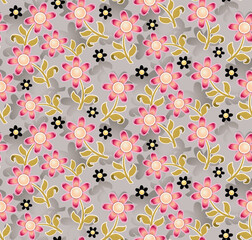 Fun and cute daisy flowers samless patterns.
