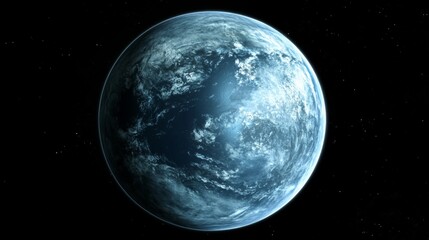 Obraz premium A Blue Planet in a Starry Sky