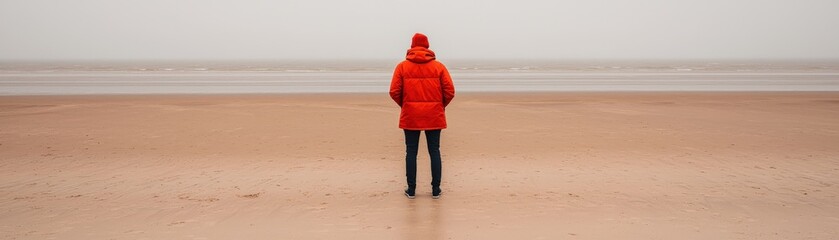 Person Standing Under a Rainbow on a Beach