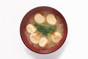 焼き麩とほうれん草の味噌汁