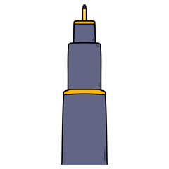 pen close up view illustration hand drawn isolated vector