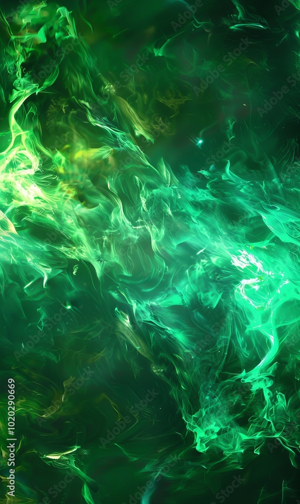 Poster Green paint texture background. Abstract background of green fire paint texture