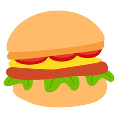 hamburger flat illustration
