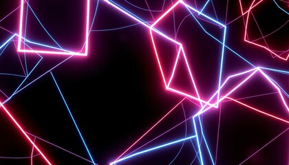 Neon Wireframe Shapes