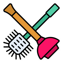 Toilet sweeping Icon