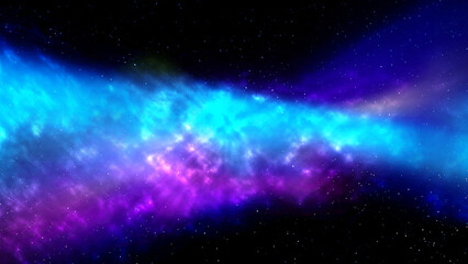 Starfield. Space abstract background with nebula and shining stars. The infinite universe and...