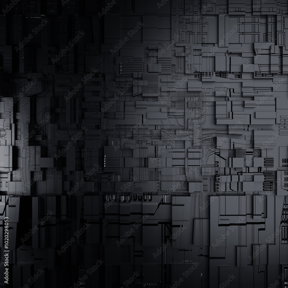Poster 3d rendering abstract background, basic geometric polygon shapes element, dimensional and depth for 