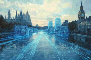 Obraz premium The Civic Data Stream, Digital Government and E Government Services