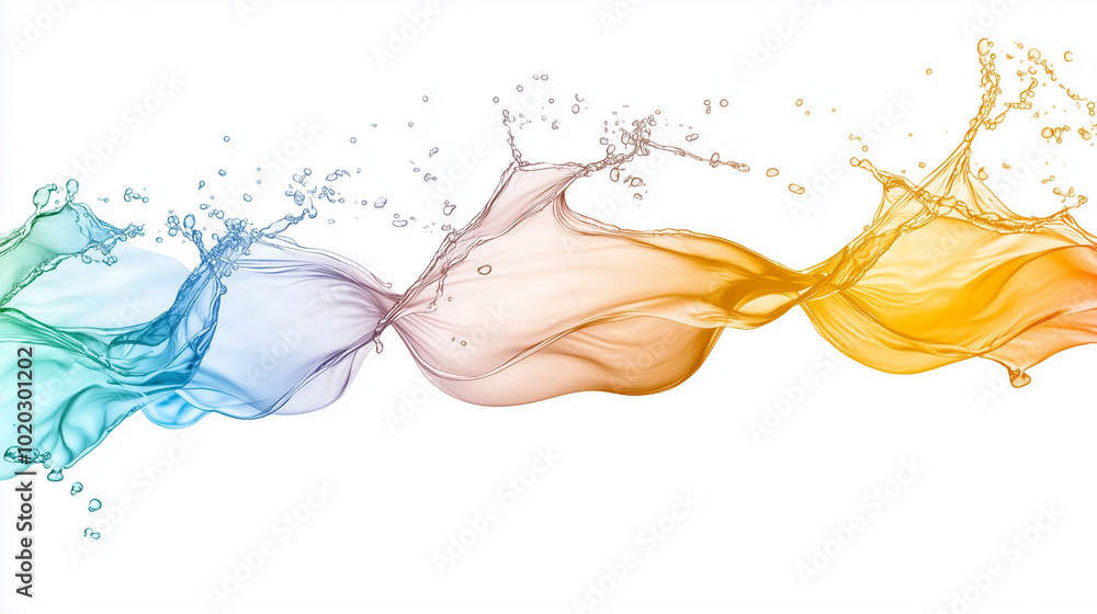 Aufkleber flowing water in vibrant colors creates dynamic and abstract representation of creativity and ideas.