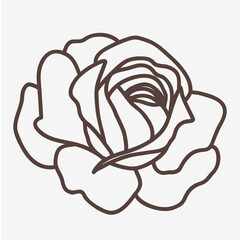 Decorative rose bud Hand drawn sketch. Tattoo element design. Icon template. Vector illustration.